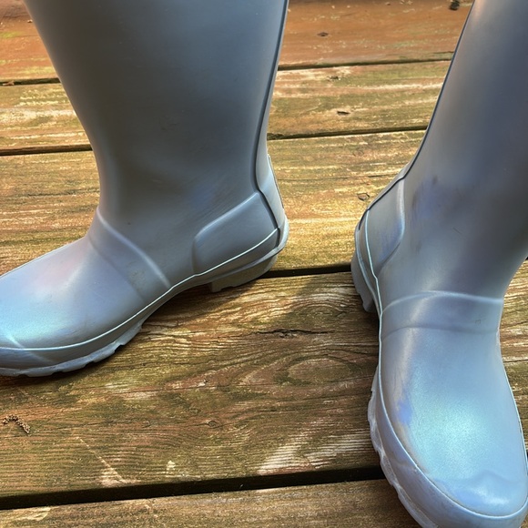 Hunter Shiny Blue Tall Boots - Picture 5 of 8